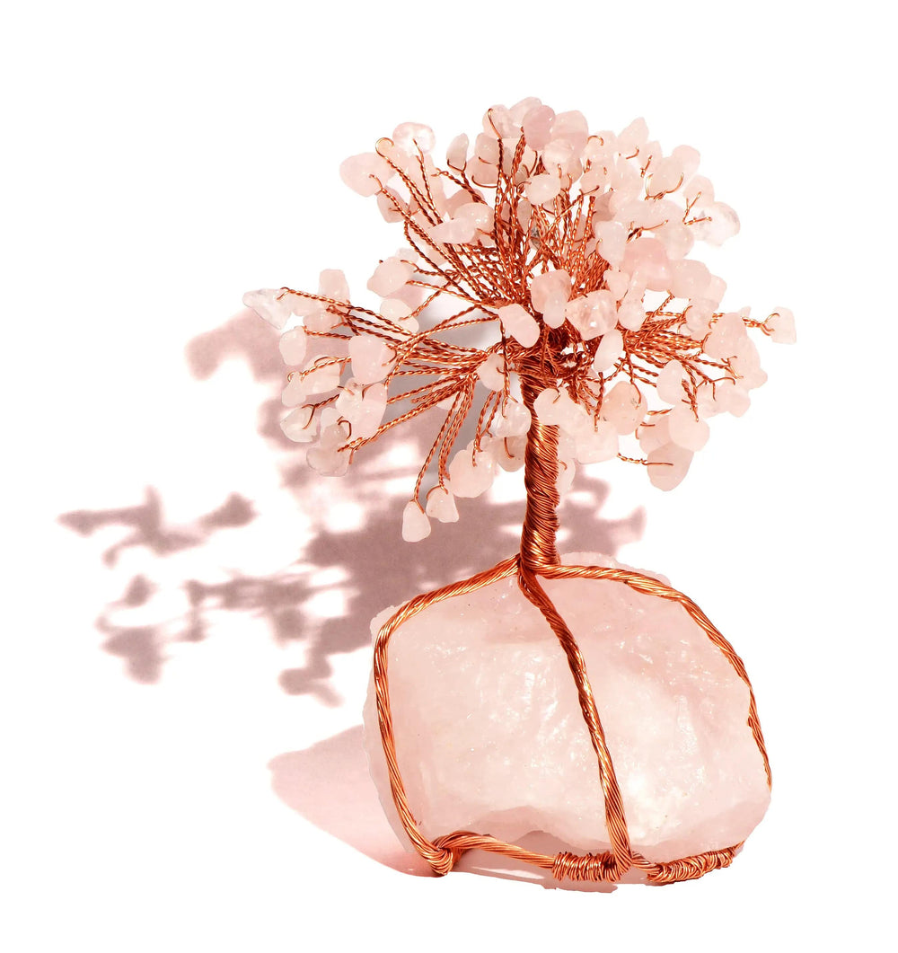 Rose Quartz Gem Tree on Mineral Base