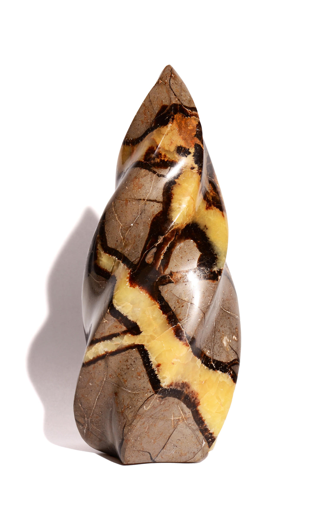 Septarian Nodule Free Form - Flame - Polished - Crystal Carving