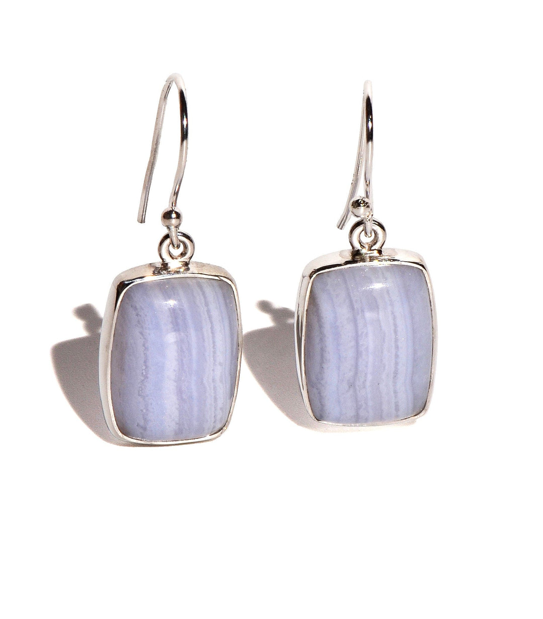 Blue Lace Agate Sterling Silver Earrings