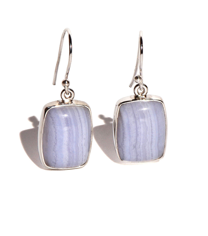 Blue Lace Agate Sterling Silver Earrings