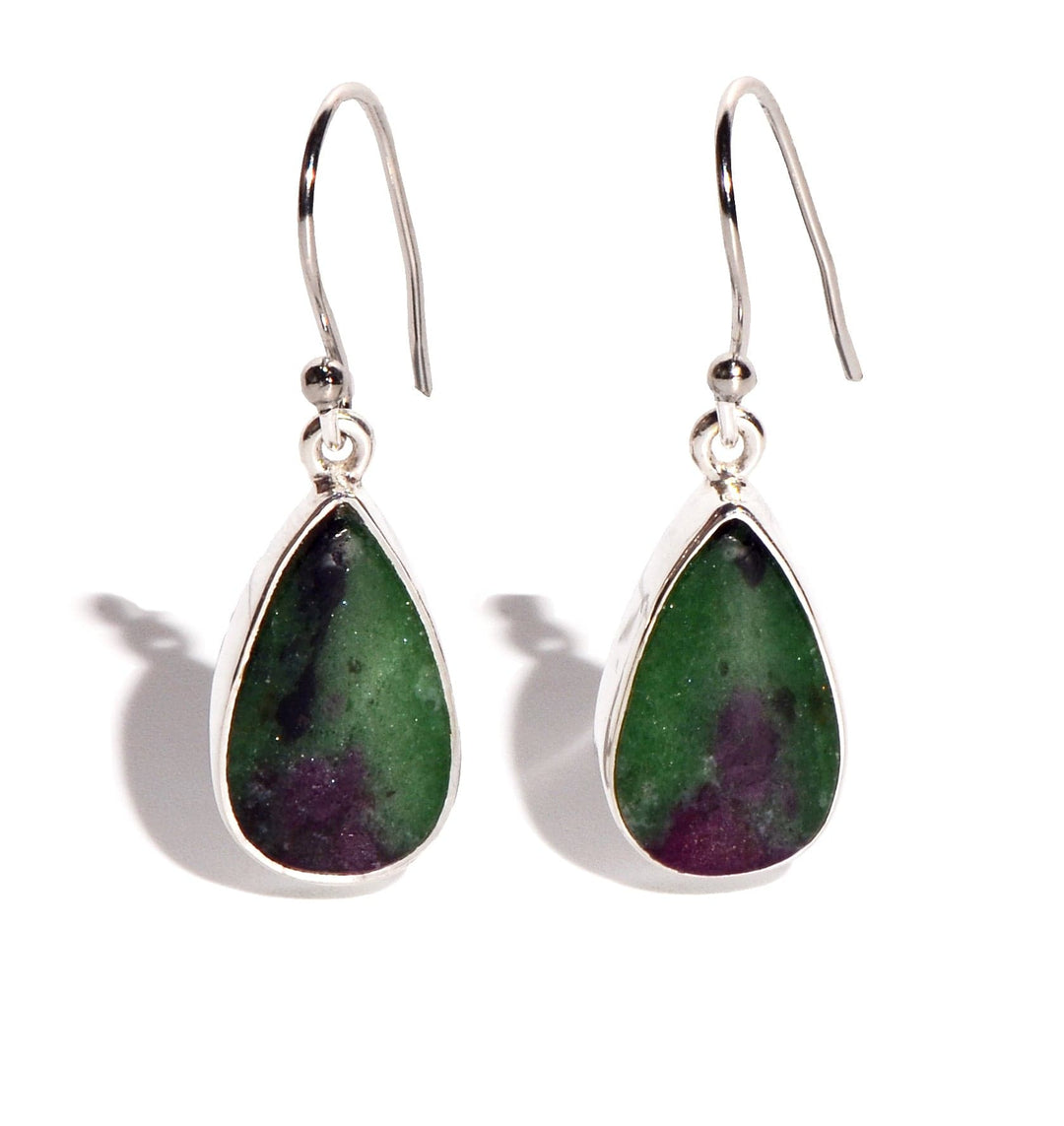 Zoisite Ruby Sterling Silver Earrings