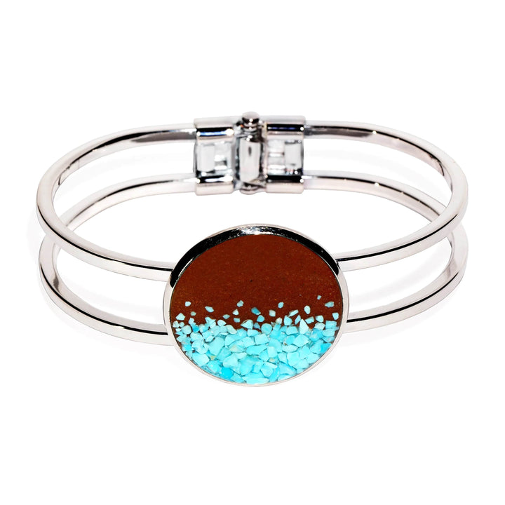 Turquoise & Bell Rock Charged Bracelet on white background