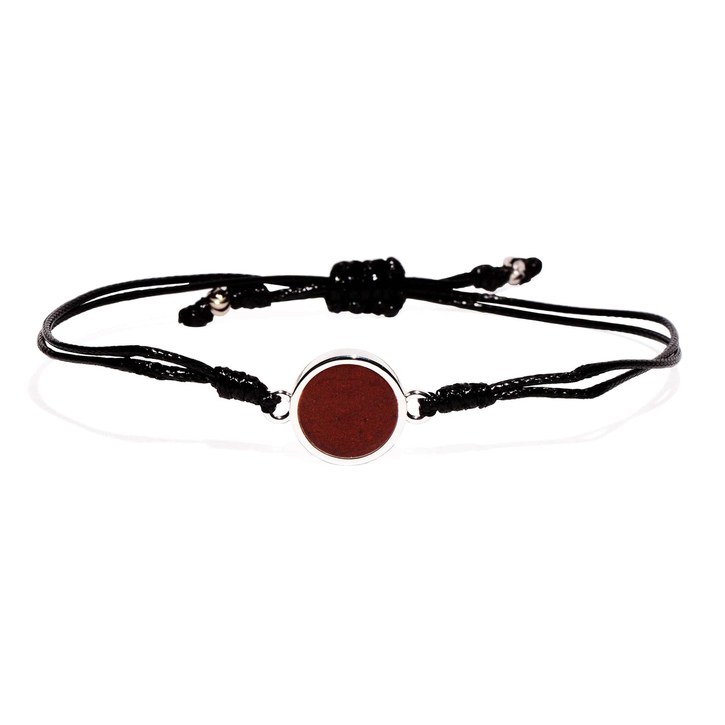 Black Corded Round Bell Rock Charged Bracelet