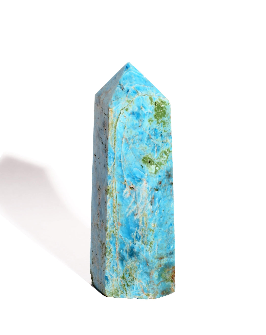 Blue Apatite Point - Flat Base - Polished