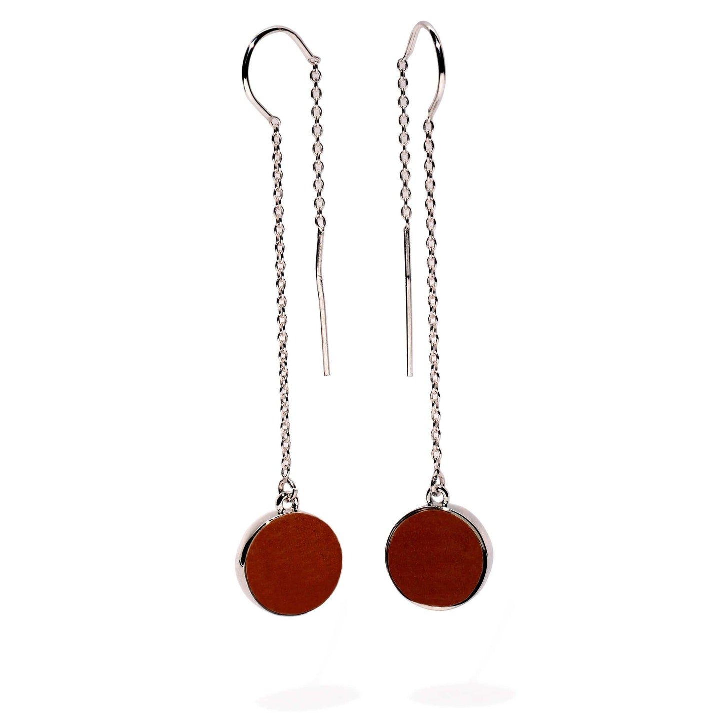 Bell Rock Charged Sterling Silver Sandglobe Long Earrings