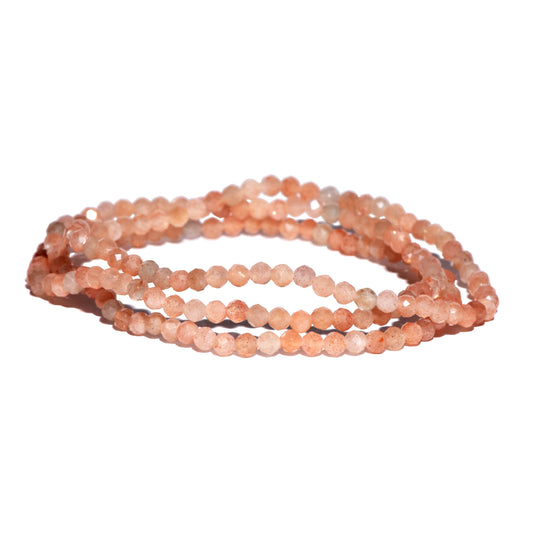 Buy Sunstone Faceted Beaded Bracelet 3mm for happiness and self-empowerment