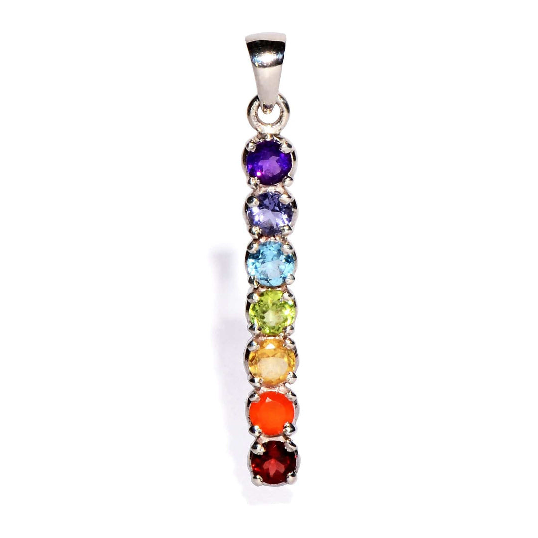 Buy 7 Chakra Sterling Silver Pendant - Staff - to balance the Chakras.