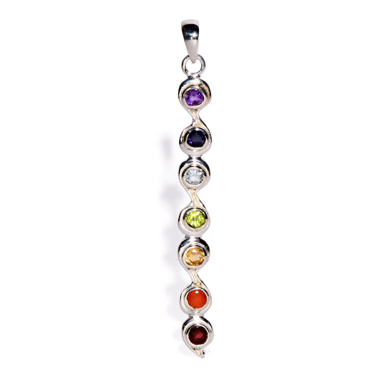 Buy 7 Chakra Sterling Silver Pendant - Staff - to balance the Chakras.