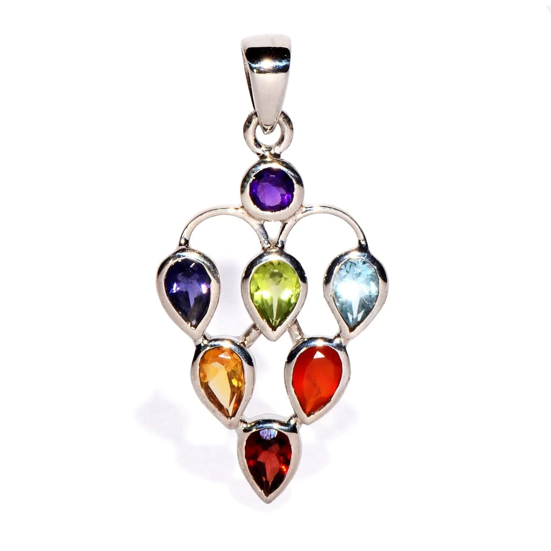 Buy 7 Chakra Sterling Silver Pendant - Grapes - to balance the Chakras.