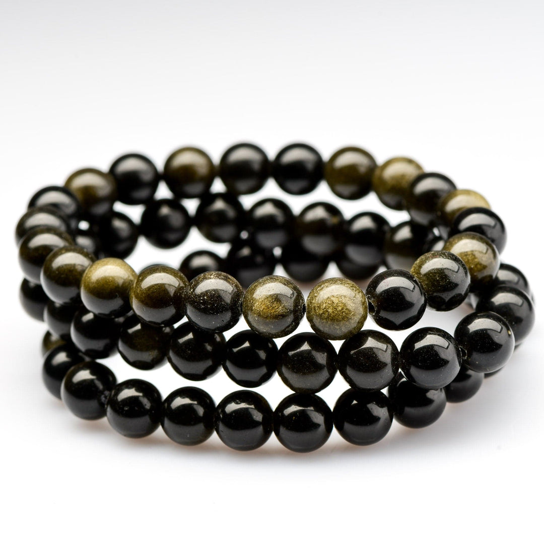 Obsidian Beaded Bracelet - Polished