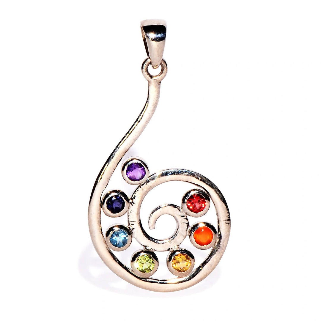 Buy 7 Chakra Sterling Silver Pendant to Balance the Chakras