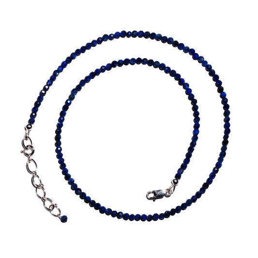 Buy Blue Kyanite Faceted Microbead Necklace 3mm for Higher Communication and Lucid Dreaming