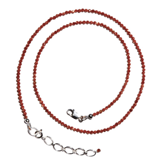 Buy Brown Goldstone Faceted Microbead Necklace 2mm for the stone of ambition.