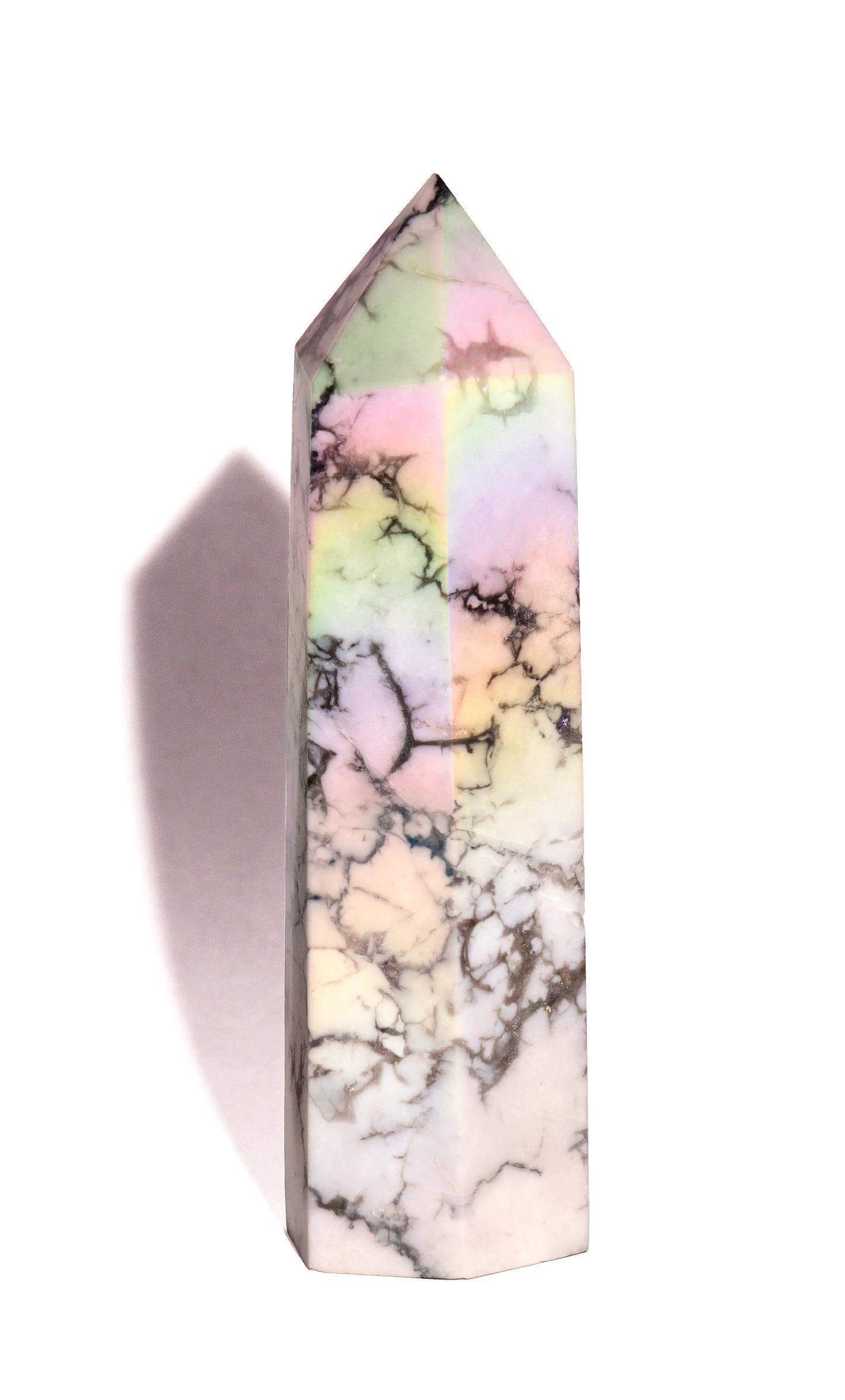 Howlite Point Coated with Angel Aura