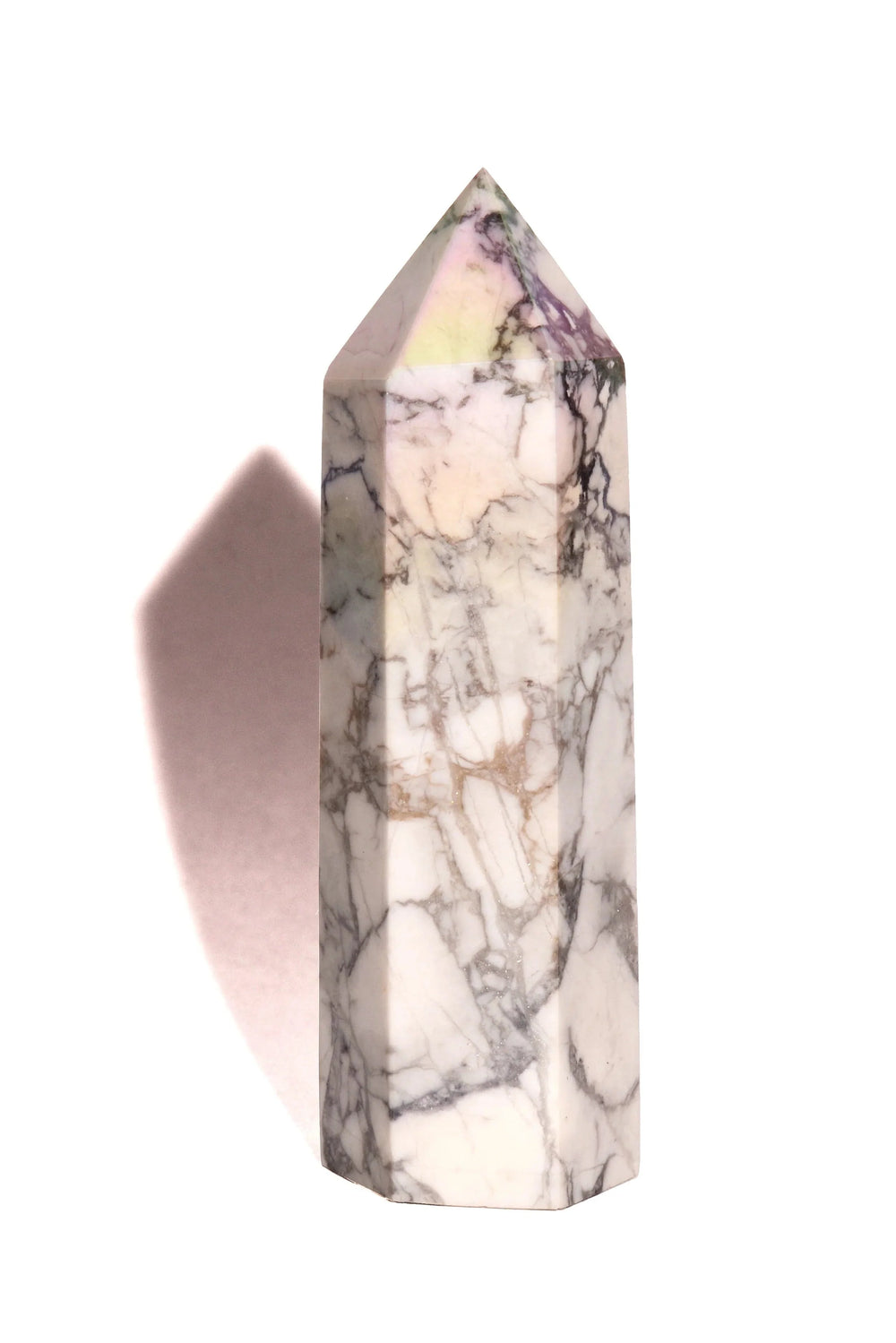 Howlite Point Coated with Angel Aura