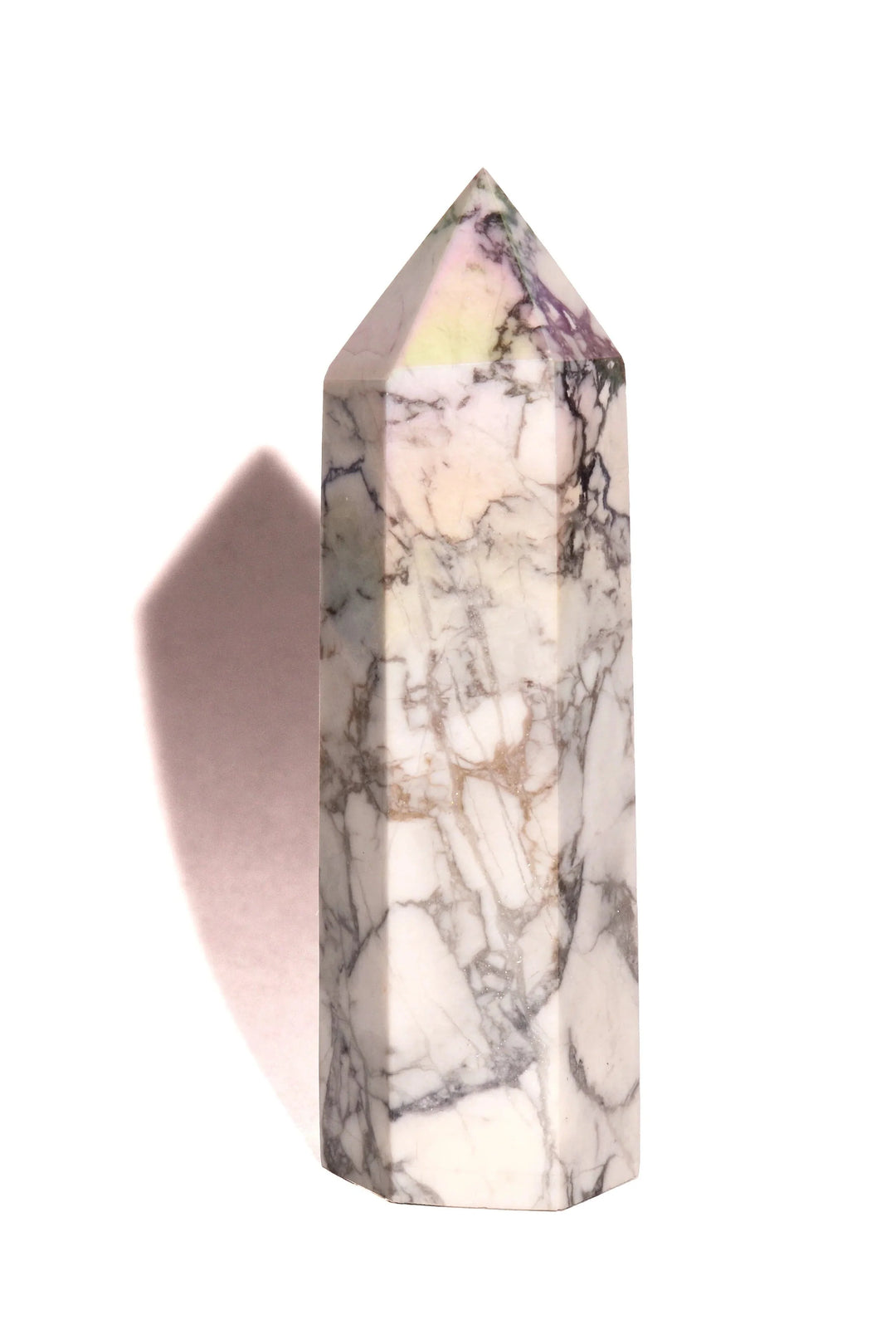 Howlite Point Coated with Angel Aura
