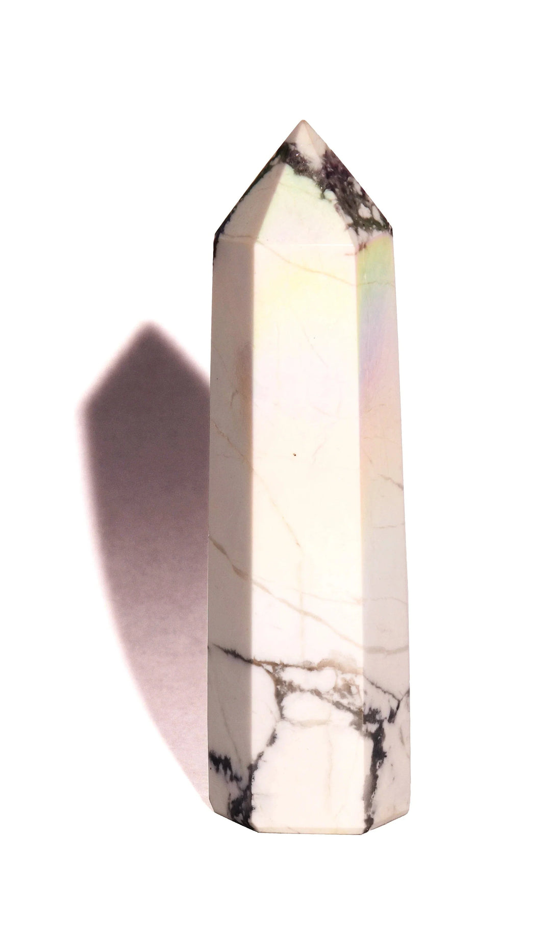 Howlite Point Coated with Angel Aura
