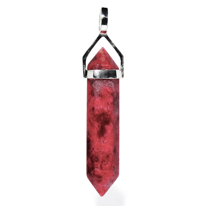 Pink Thulite Double Point Sterling Silver Pendant