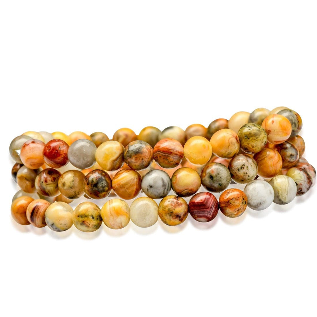 Crazy Lace Agate Beaded Bracelet