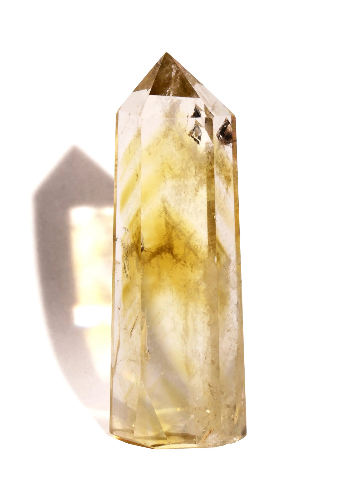 Lemon Quartz Point - Polished - Flat Base
