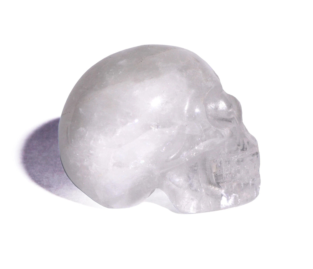 Clear Quartz Skull - Crystal Carving - Polished