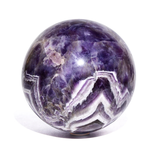 Chevron Amethyst Sphere - Polished