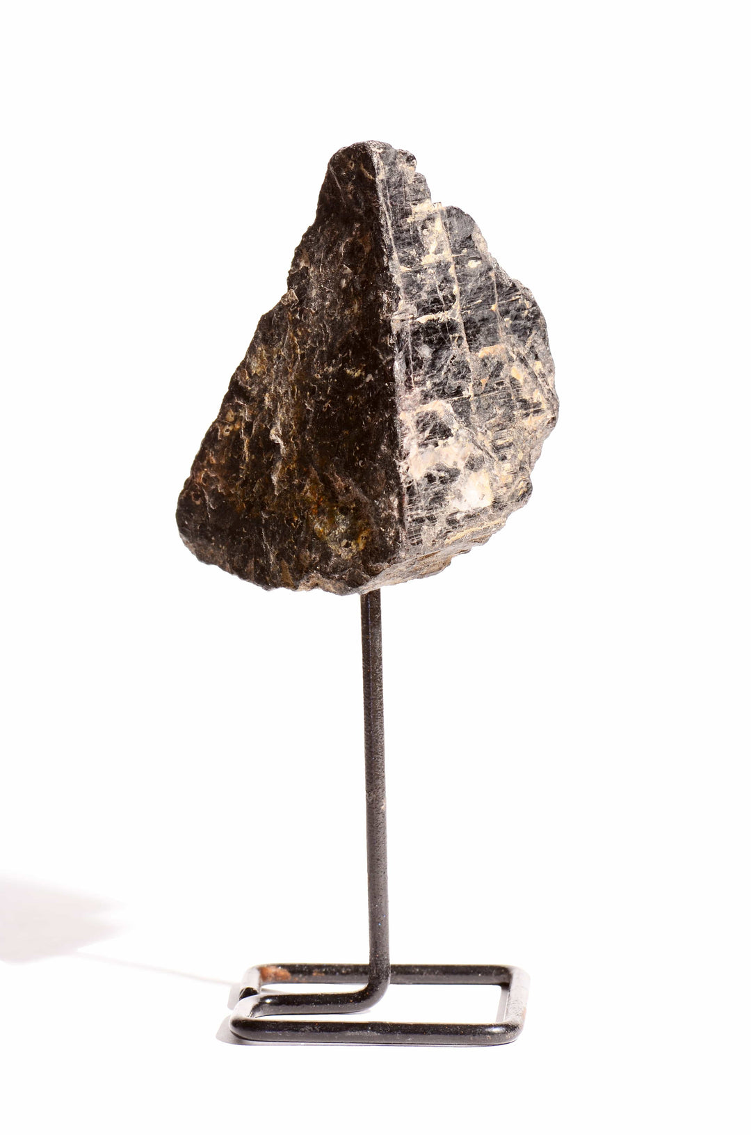 healing crystals: raw black tourmaline on pin stand