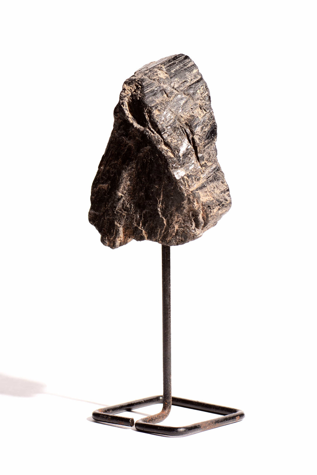 healing crystals: raw black tourmaline on pin stand