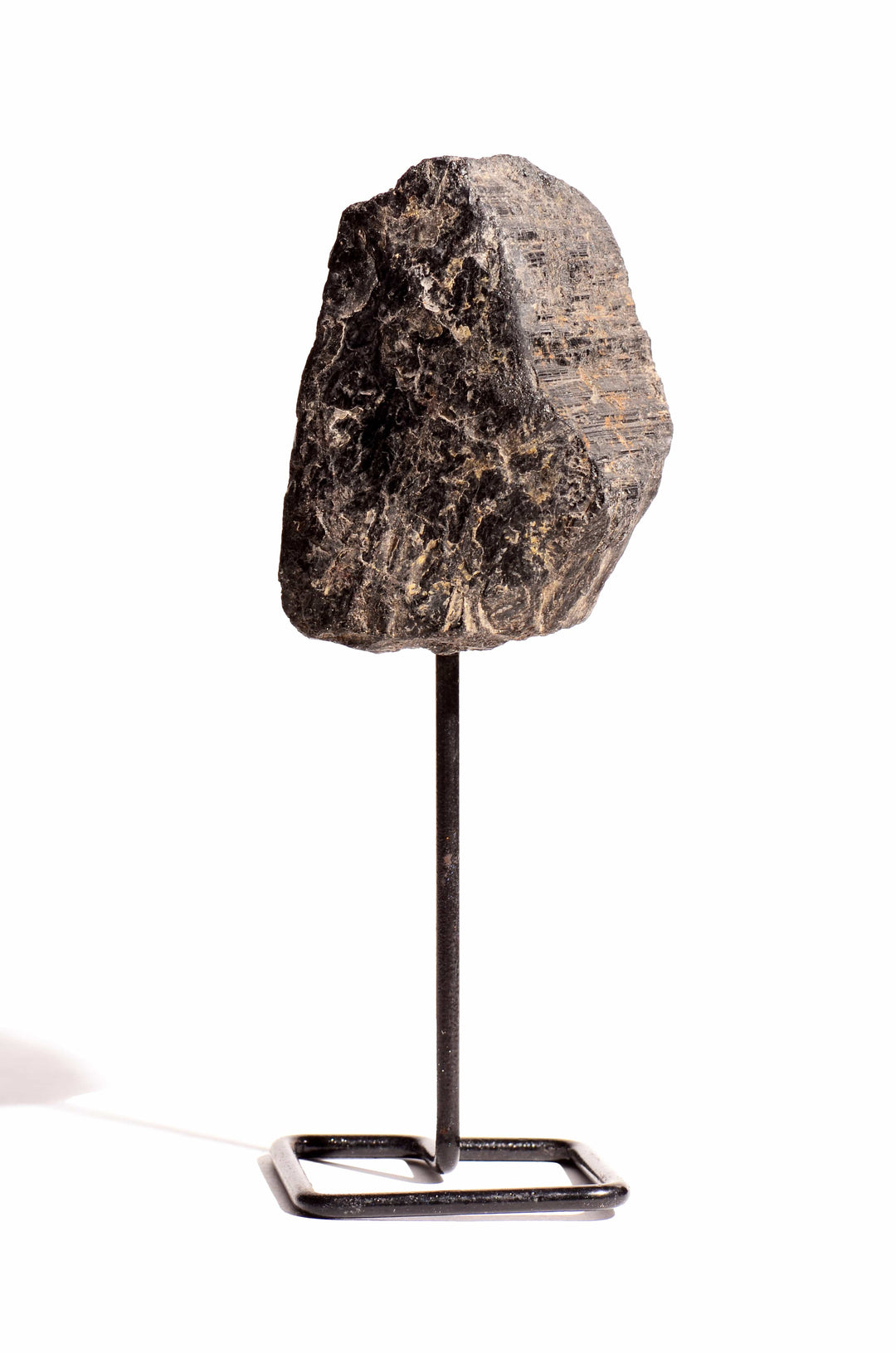 healing crystals: raw black tourmaline on pin stand