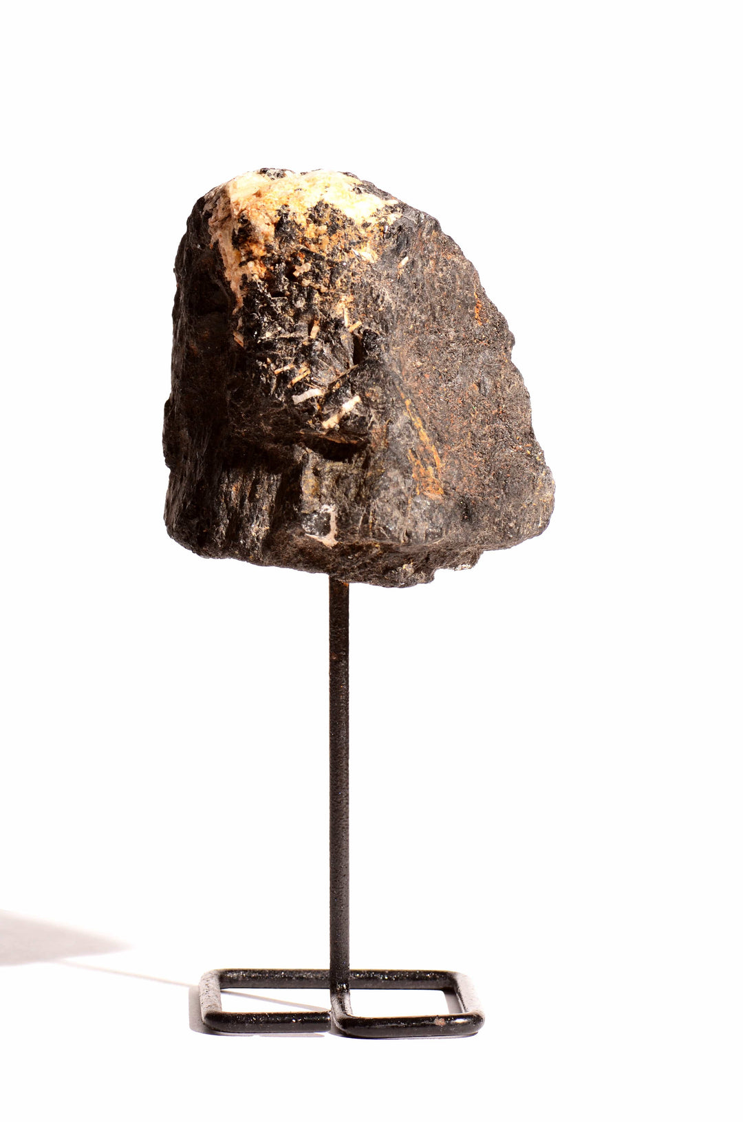 healing crystals: raw black tourmaline on pin stand