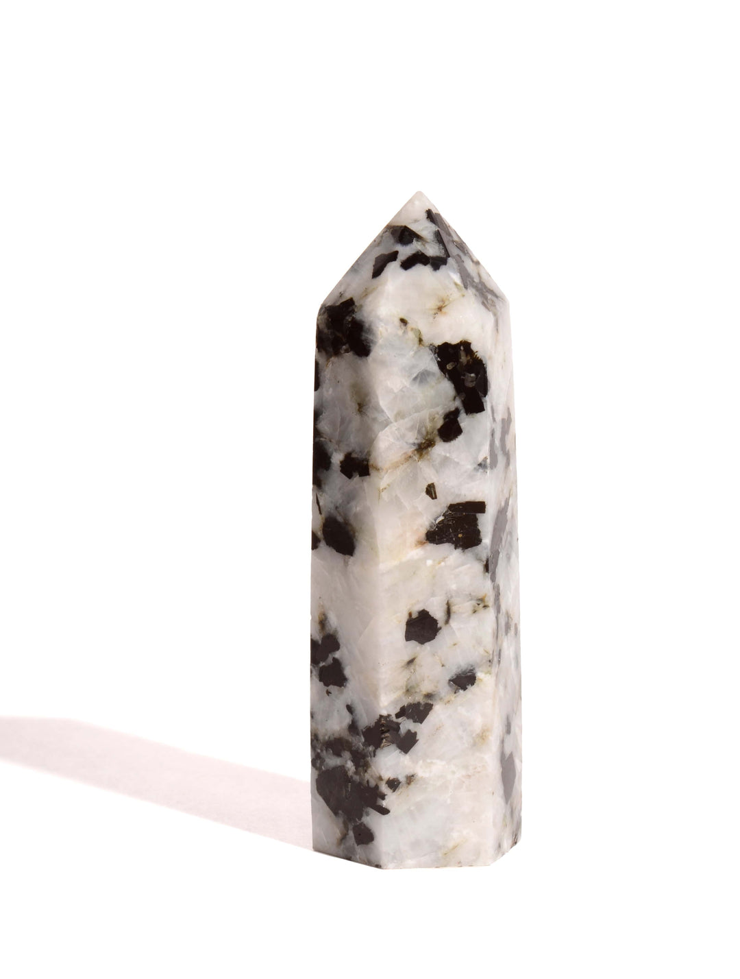 Rainbow Moonstone Point - Flat Base - Polished