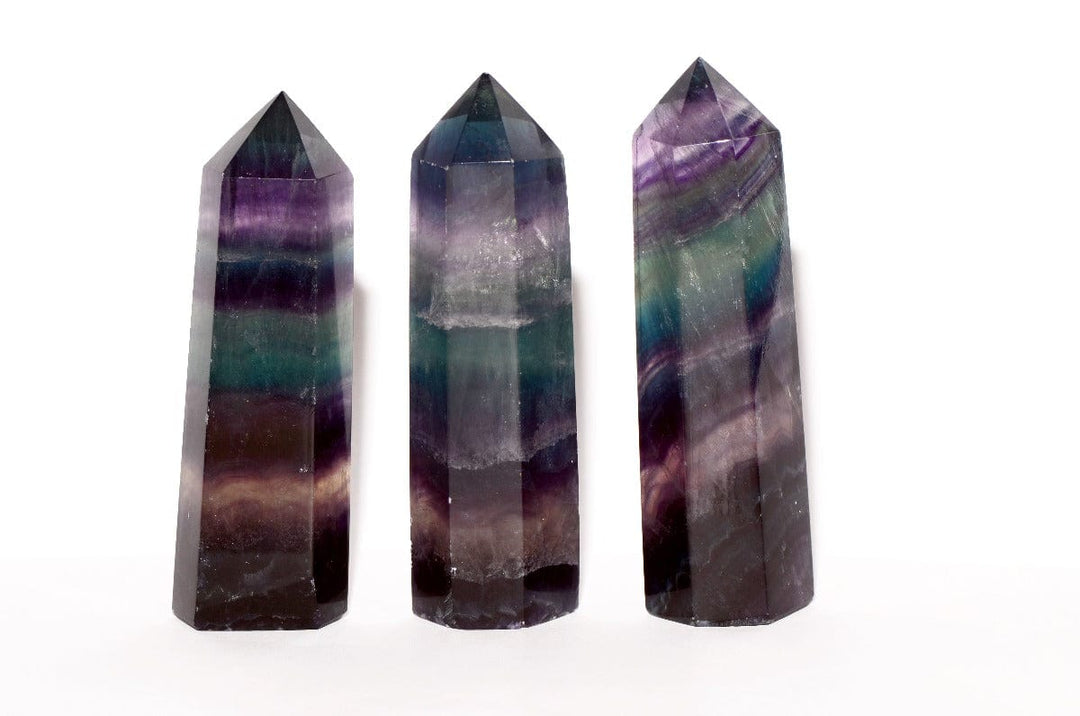 Rainbow Fluorite Point - Flat Base