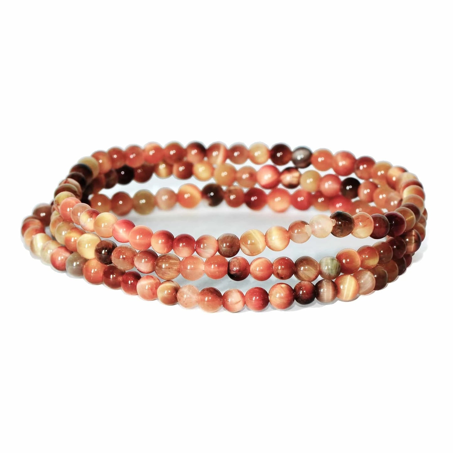 Pink Tiger Eye Beaded Bracelet