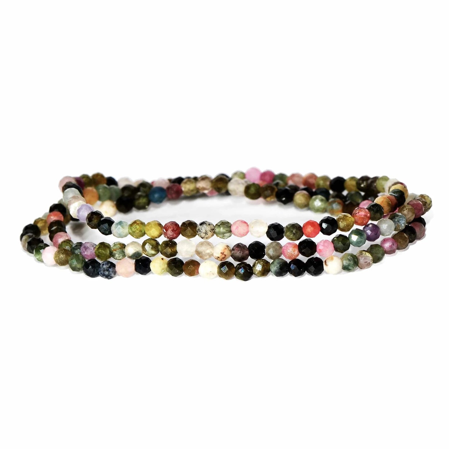 Watermelon Tourmaline Beaded Bracelet