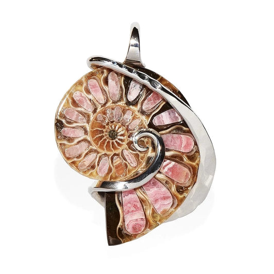 Ammolite Local Artist one of a kind design Sterling Silver pendant