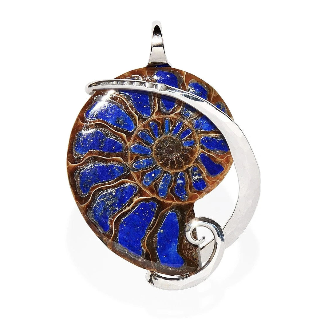 Ammolite Local Artist one of a kind design Sterling Silver pendant