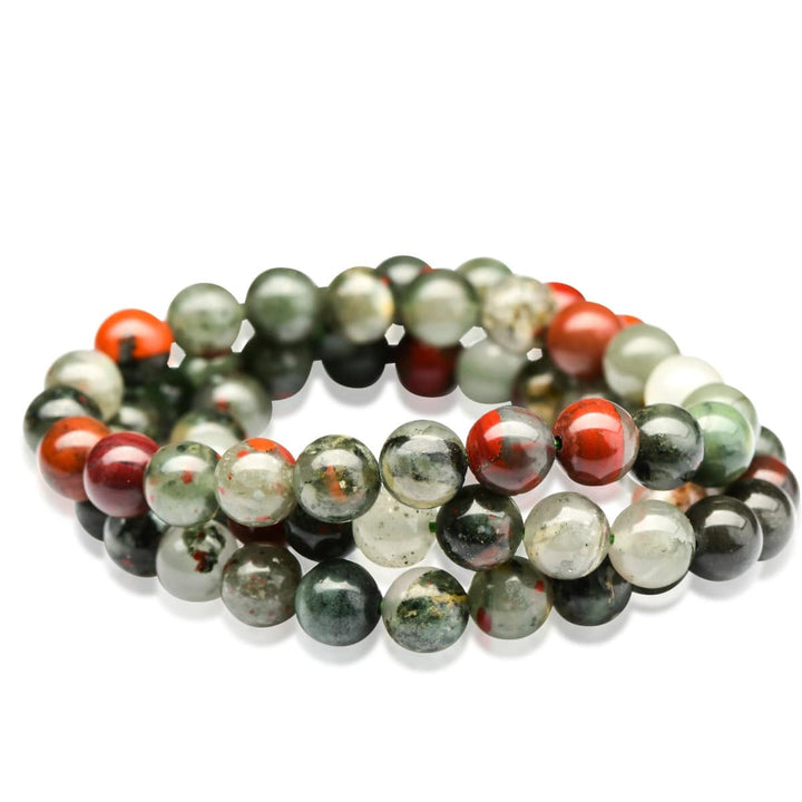 African Bloodstone Beaded Bracelet