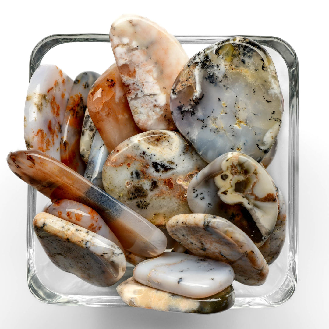 Dendritic Opal Tumbled Stone Slices - Small - Polished