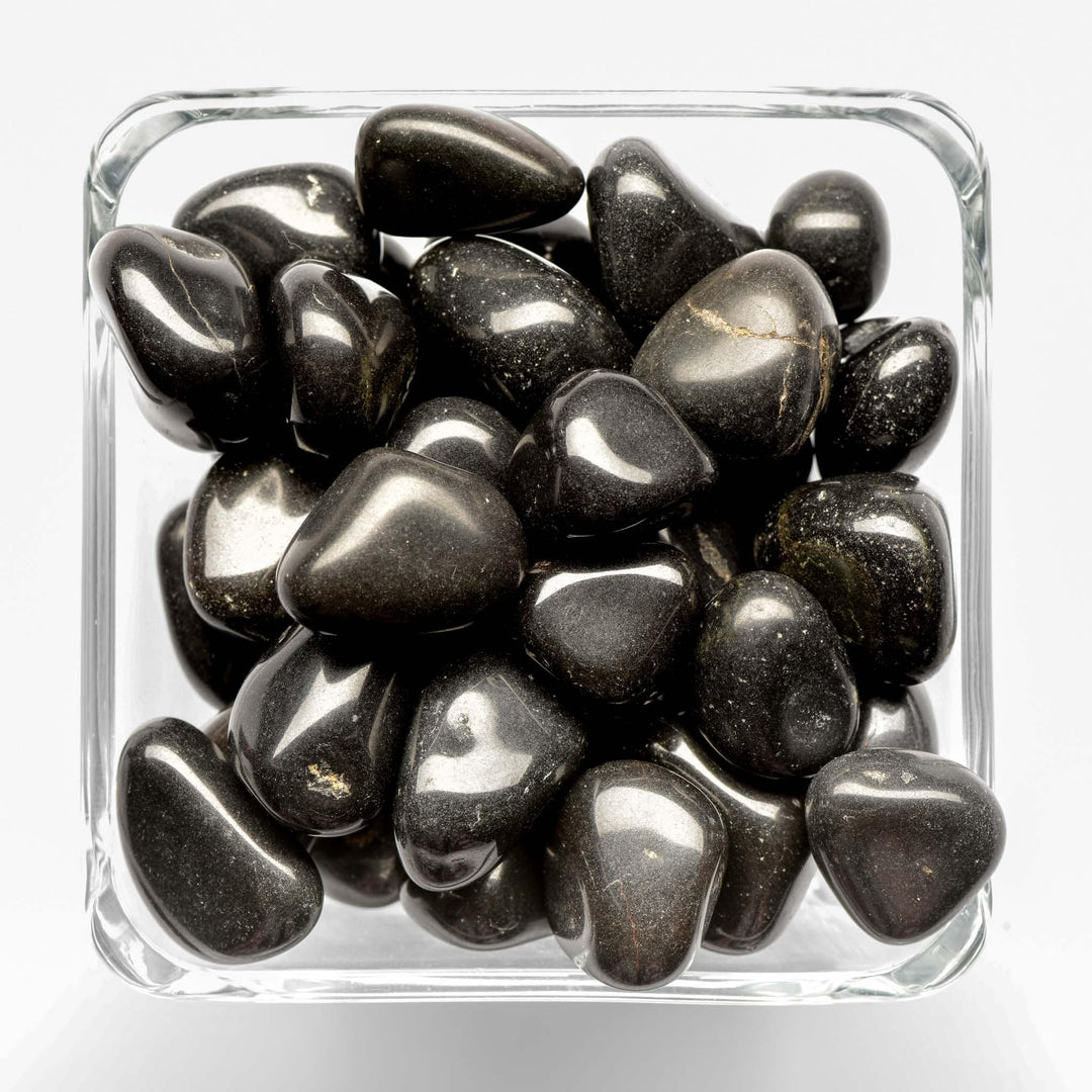 healing crystals: black tourmaline tumbled stones - small