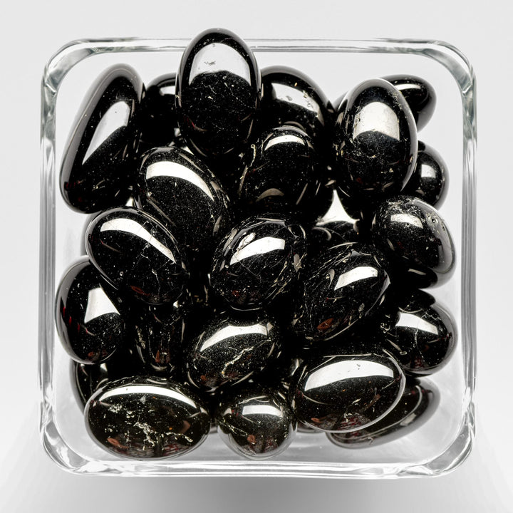 healing crystals: black tourmaline tumbled stones - small