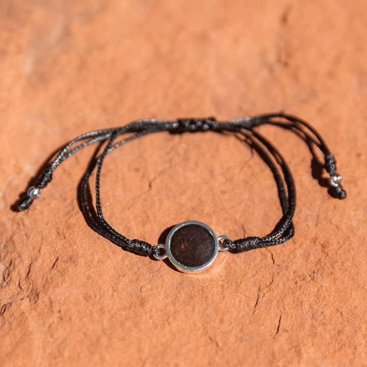 Black Corded Round Cathedral Rock Charged Bracelet