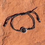 Black Corded Round Cathedral Rock Charged Bracelet