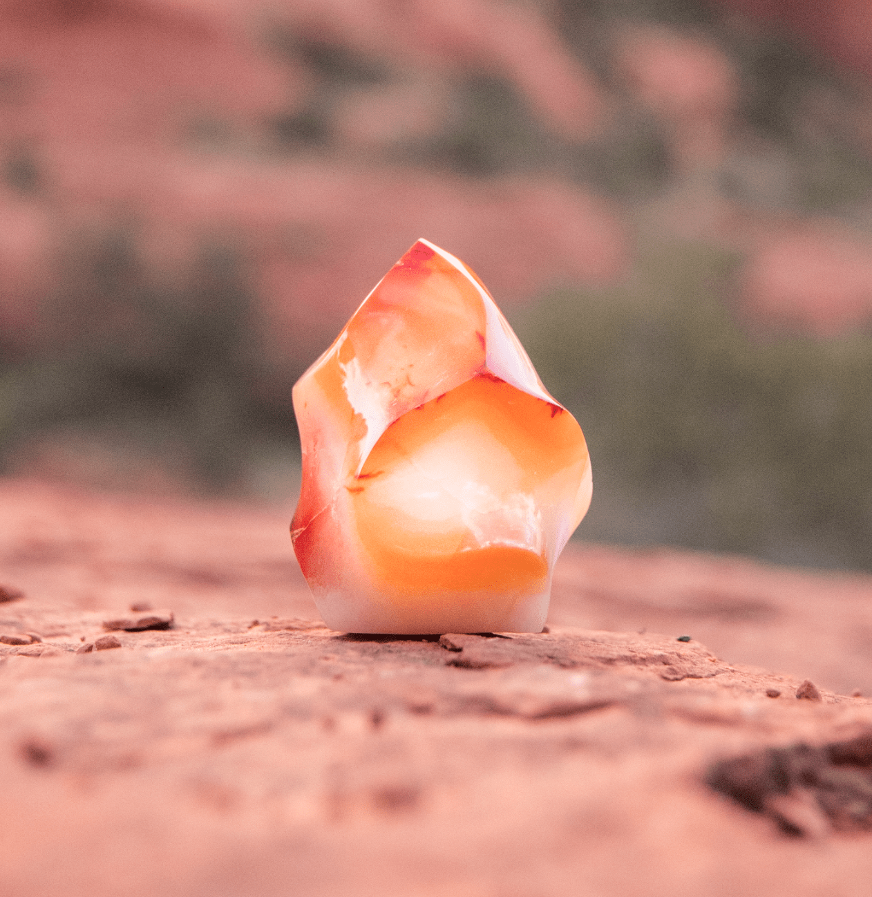 healing crystals: carnelian crystal in sedona, arizona used for energy healing
