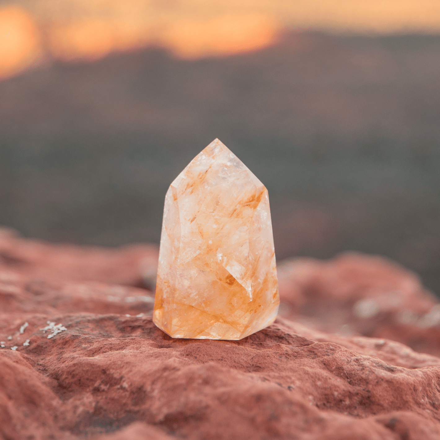 healing crystals: citrine crystal in sedona, arizona used for energy healing