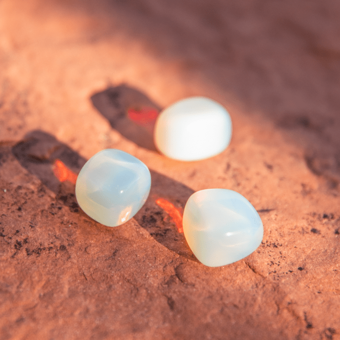 healing crystals: opal tumbled stone in sedona, arizona used for energy healing