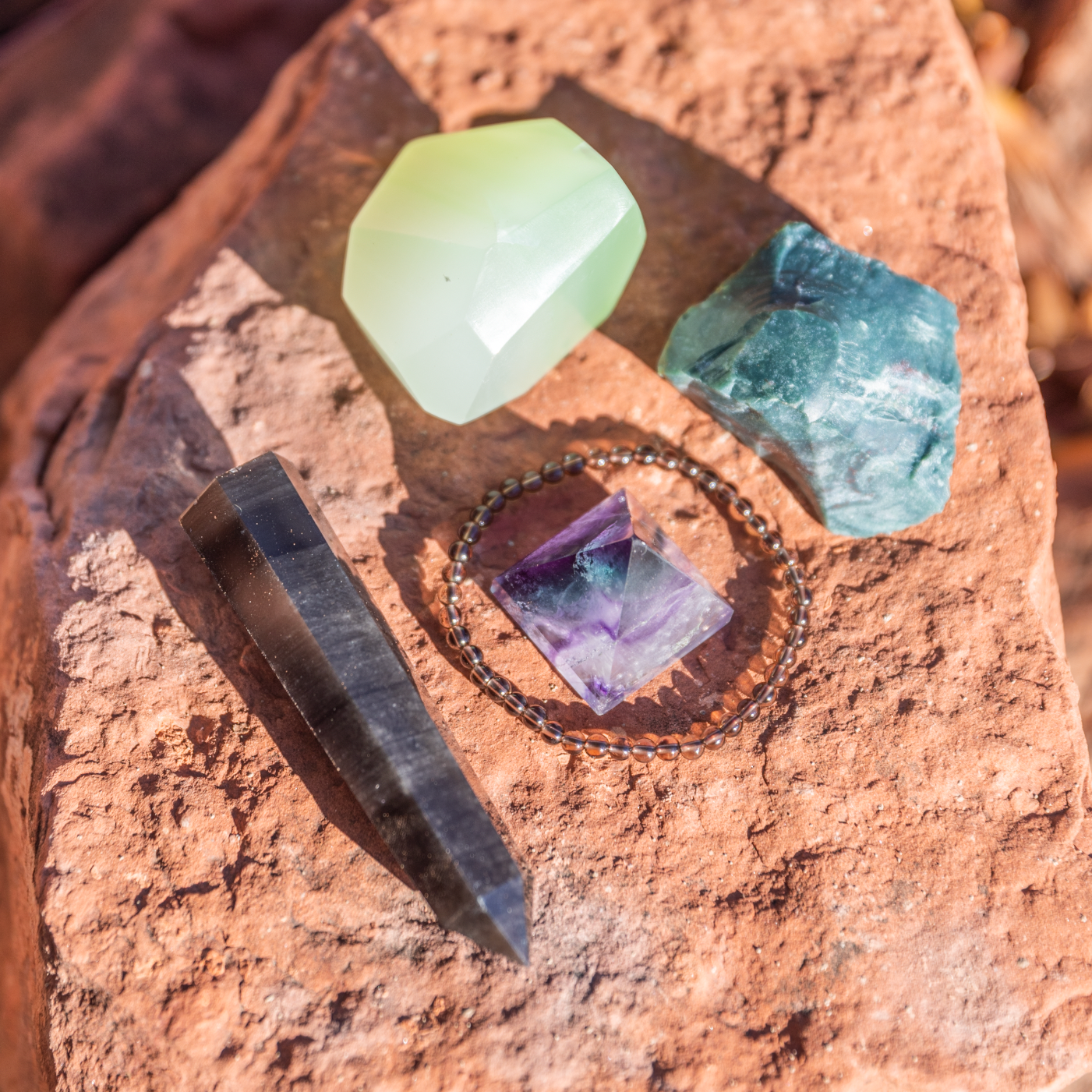 healing crystals: a bundle of crystals used for physical health in sedona, arizona