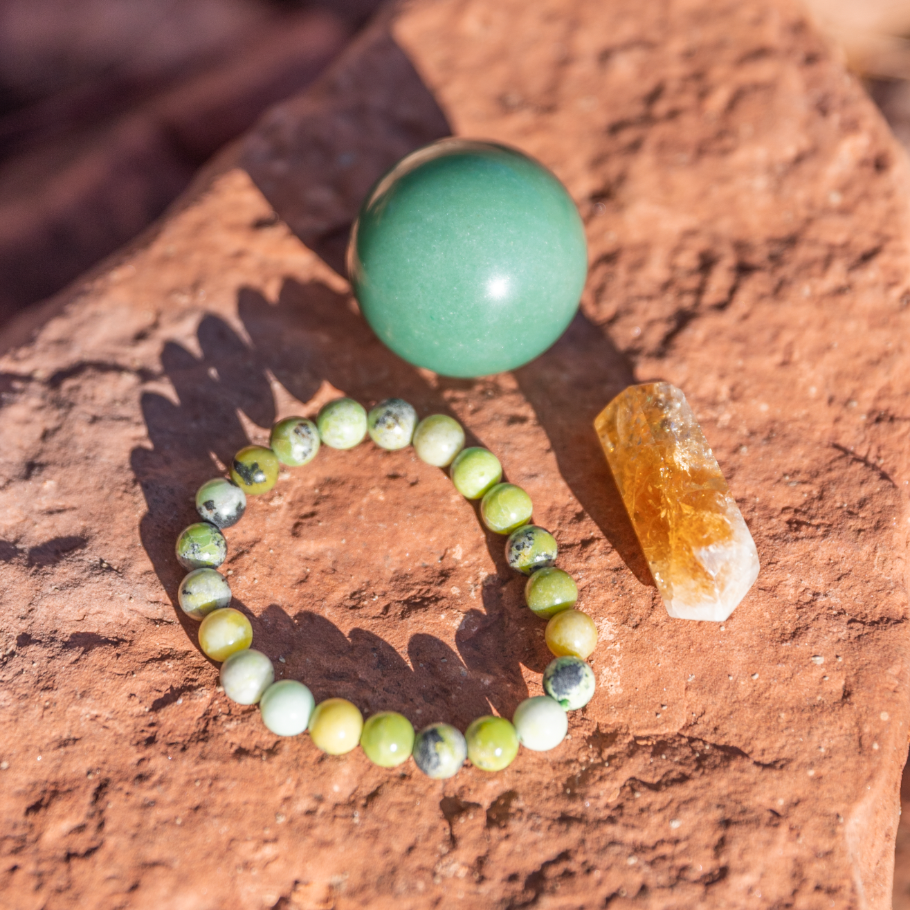 healing crystals: a bundle of crystals used to help bring good luck in sedona, arizona