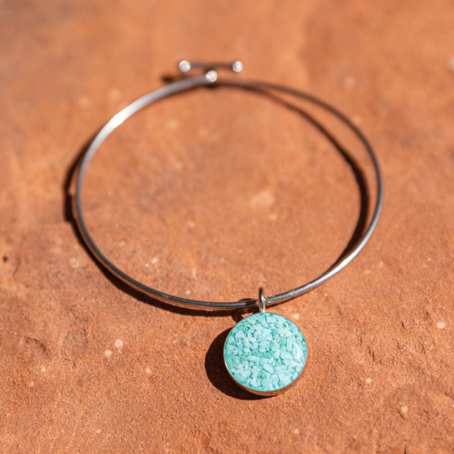 Beach Bangle Turquoise Charged Round Bracelet