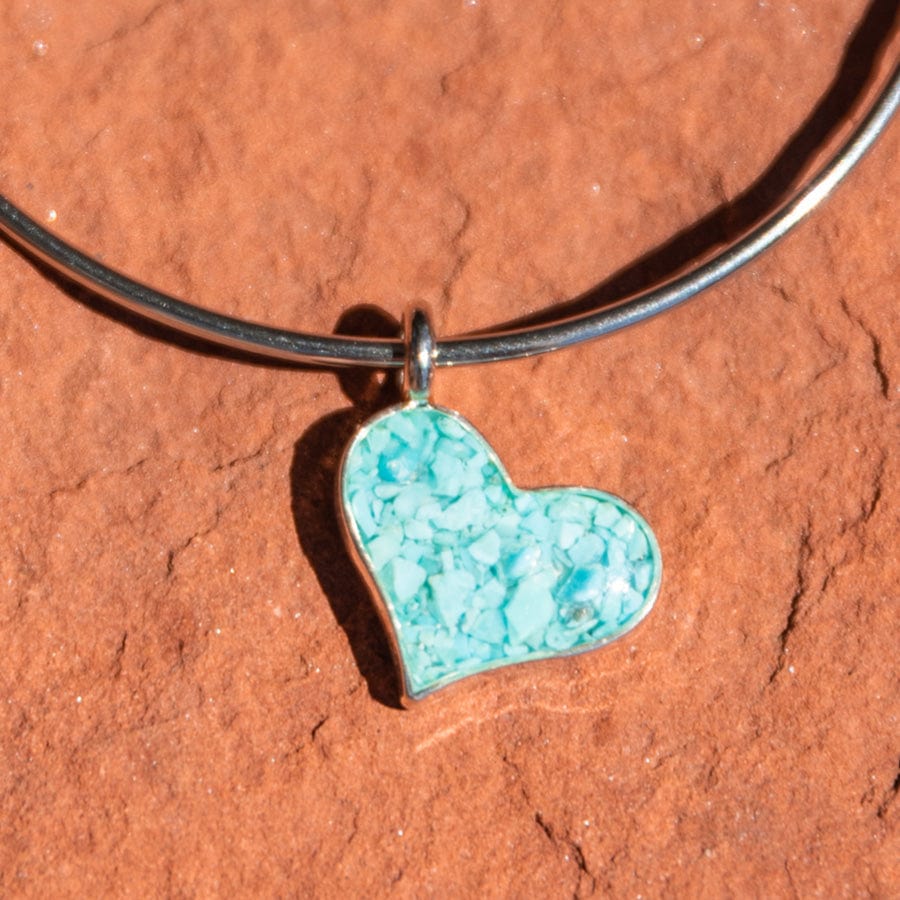 Beach Bangle Turquoise Charged Heart Bracelet