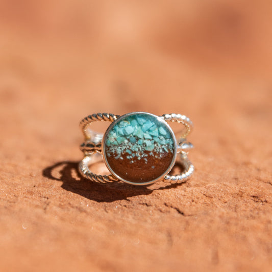 Boho Ring Turquoise/Bell Rock Charged Round
